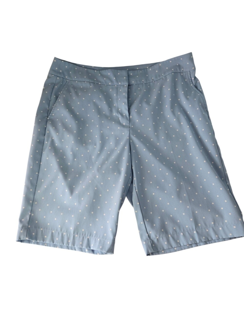 Izod Golf Light Blue & White Ladies Bermuda Golf Shorts Lightweight Size 12 - Picture 3 of 9